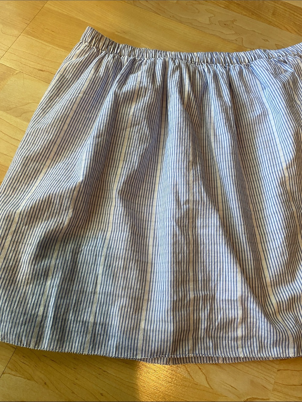 J. Crew Blue and White Striped Mini Skirt